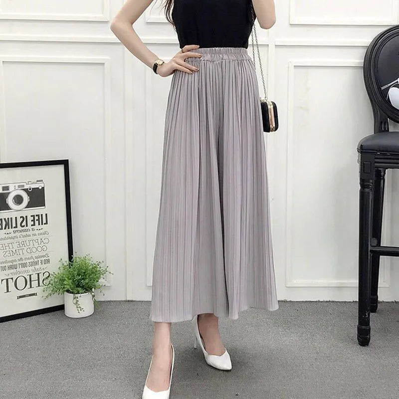 Women Chiffon Wide-Leg Pants | Chiffon Wide Pants | Evoque Wear