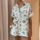 Fish Print Shirt & Shorts Holiday Set