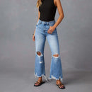 High Waist Ripped Mom Jeans – Y2K Style