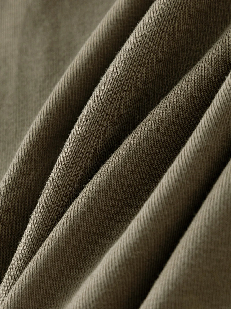 DUSHU Retro Round Neck Long Sleeve Tee