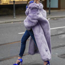 Colorblock Luxe Furry Maxi Coat
