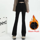 High-Waist Black Flared Jeans