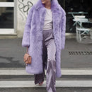 Colorblock Luxe Furry Maxi Coat