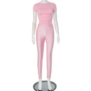 Sporty Crop Top & Silky Leggings Set