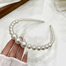 Elegant Simulated Pearl Rose Headband – Retro Handmade Hair Accessory
