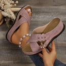 Casual Open Toe Slip-On Sandals – Plus Size Women’s Footwear