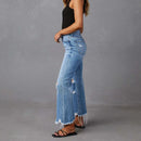 High Waist Ripped Mom Jeans – Y2K Style