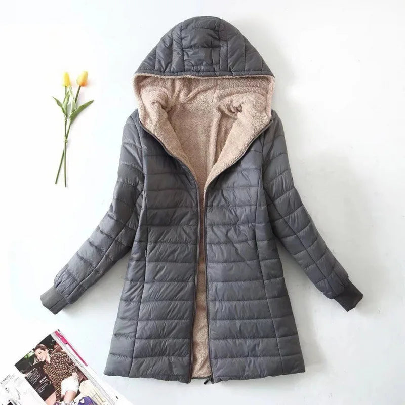 Autumn Splice Zip-Up Hoodie Parka