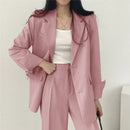 Retro Chic Korean Blazer & Pants Set