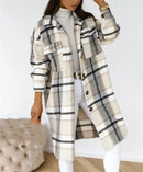 Checkered Tweed Longline Cardigan