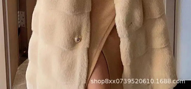 Elegant Stand Collar Faux Fur Coat