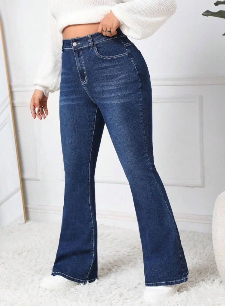 Butterfly Embroidered Bootcut Jeans