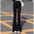 High-Waist Black Flared Jeans