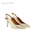 Petal Side Hollow Slingback Stiletto Heels – Suede & Leather