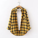 Casual Loose Fit Plaid Flannel Shirt – College Style
