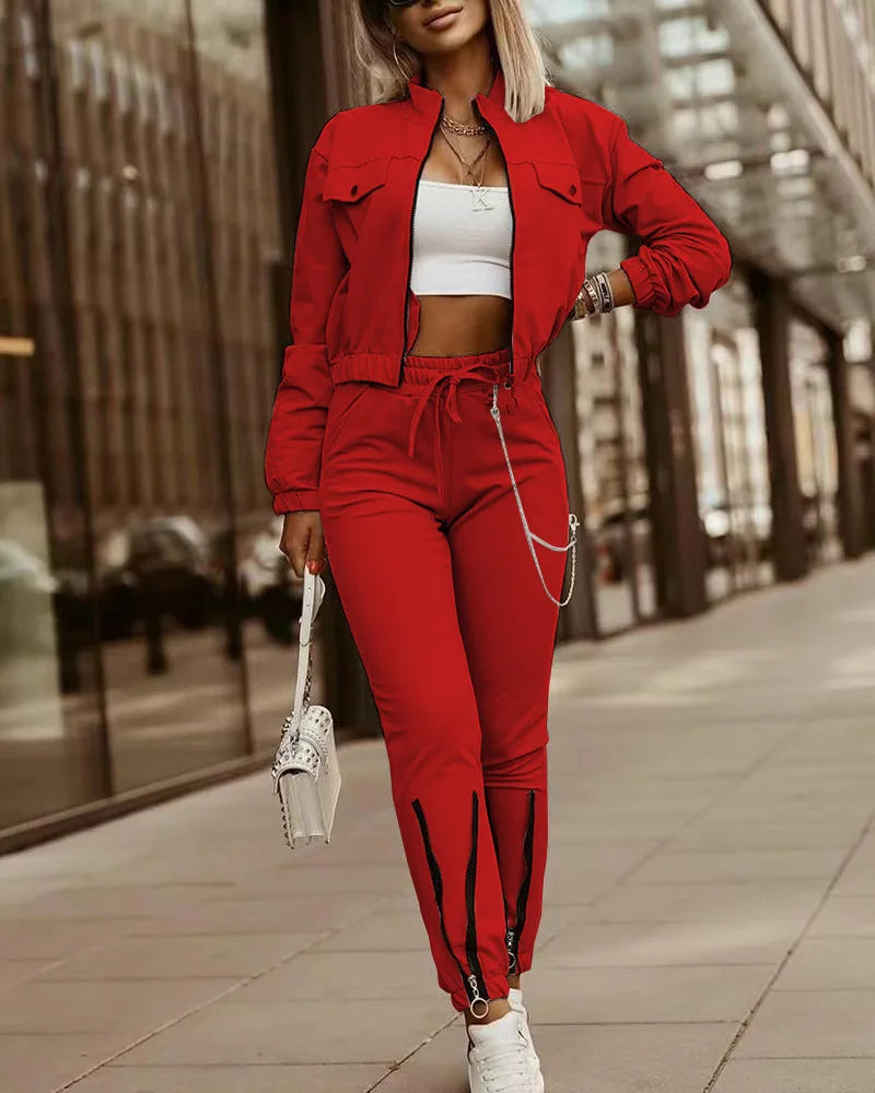 Zipper Sweatshirt & Joggers Tracksuit