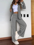 Classic Wide-Leg Blazer Trouser Set