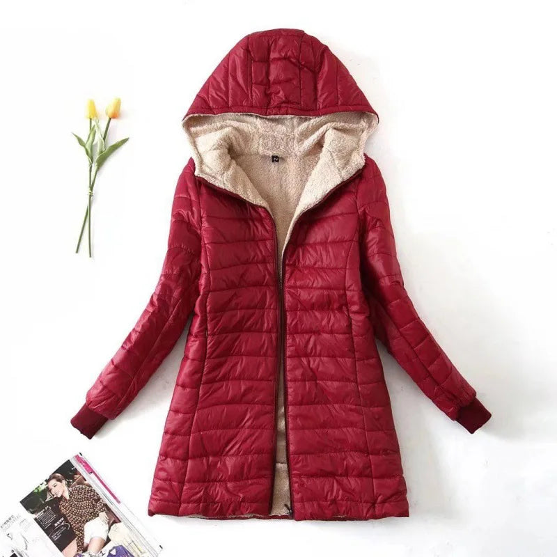 Autumn Splice Zip-Up Hoodie Parka