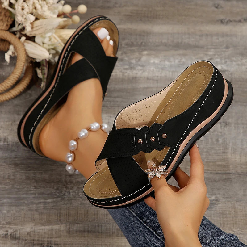 Casual Open Toe Slip-On Sandals – Plus Size Women’s Footwear