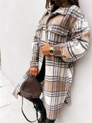 Checkered Tweed Longline Cardigan