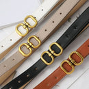 Slim PU Leather Waist Belt – Adjustable Metal Buckle for Dresses & Coats
