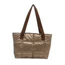 Quilted Rhombus Cotton Tote – Large Capacity Handbag