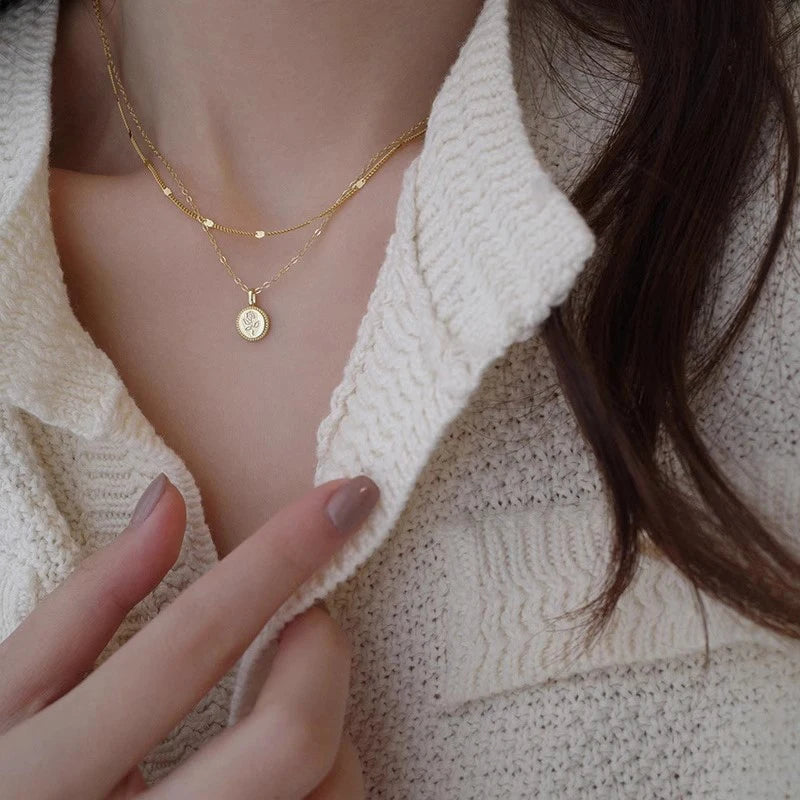 Gold-Plated Stacked Choker – Minimalist Chain Necklace Gift for Women