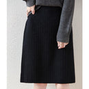 Merino Wool Pleated Midi Skirt