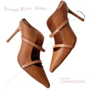 Petal Side Hollow Slingback Stiletto Heels – Suede & Leather