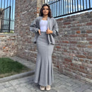 Minimalist Retro Fishtail Skirt Suit