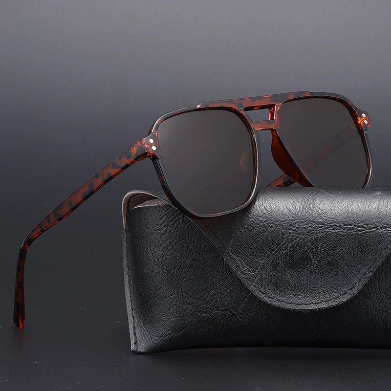 Double Beam UV400 Sunglasses – Unisex Trendy Business Eyewear