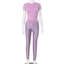 Sporty Crop Top & Silky Leggings Set