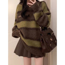 Women's Winter Preppy Style Vintage Stripe Sweater