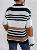 Women's Pullovers Mixed Color Stripes