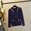 White Sweater Cropped Preppy Top Jacket