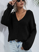 Pullovers Female Lead Long Sleeve Pure Color  Loose